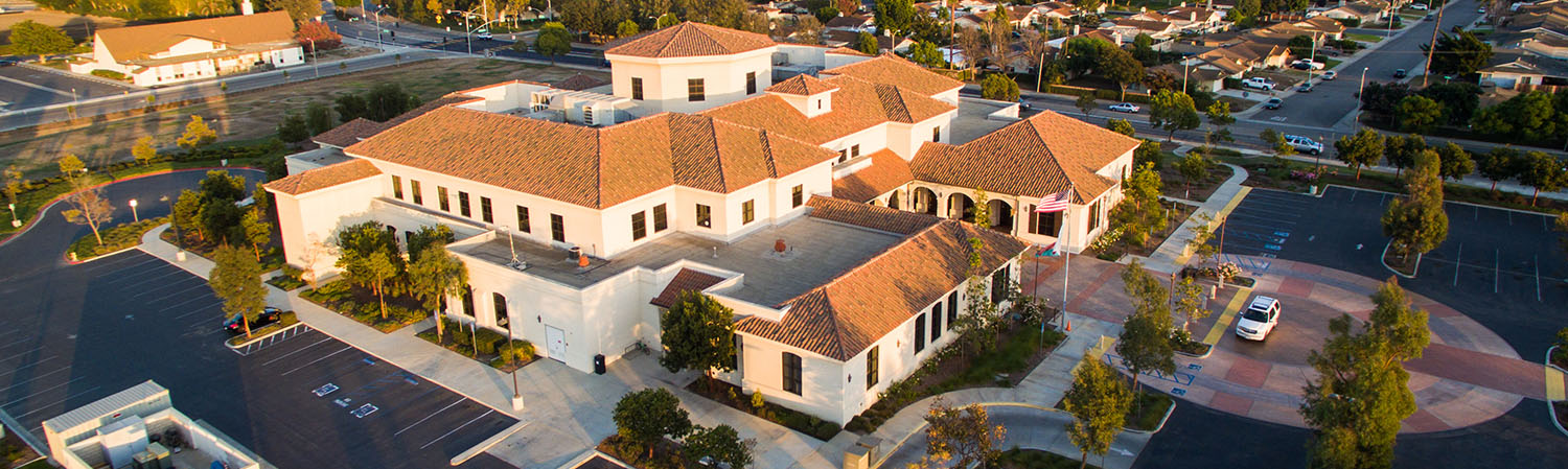 Aerial view of library