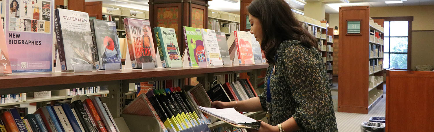 Adult browsing books