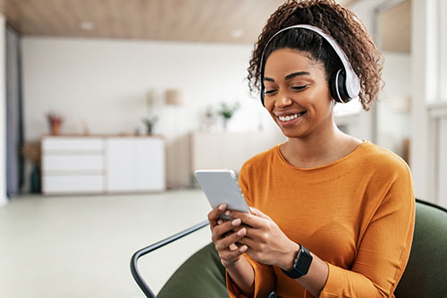 Woman with headphones