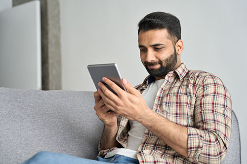 Man with ebook 